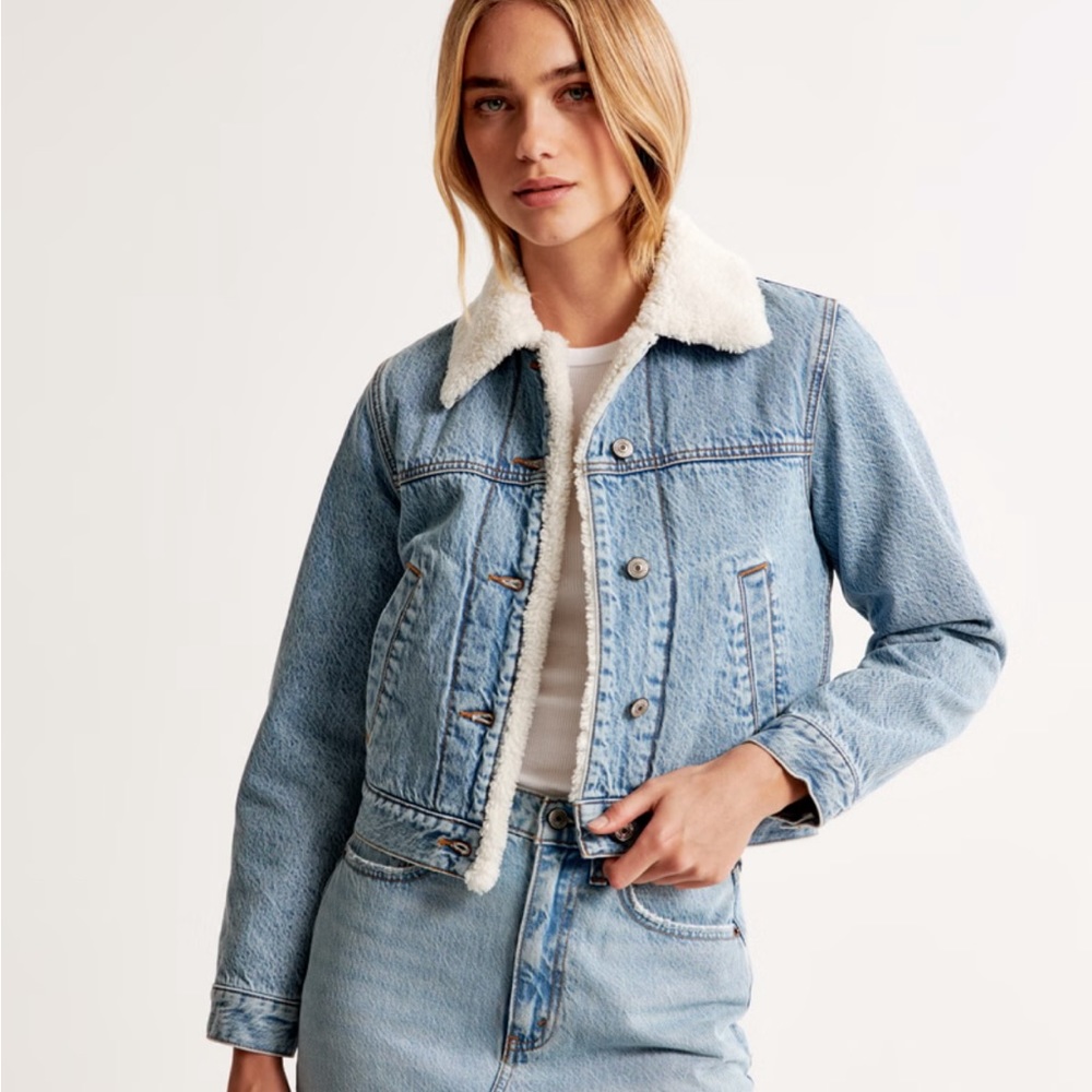 Abercrombie denim Sherpa jacket S